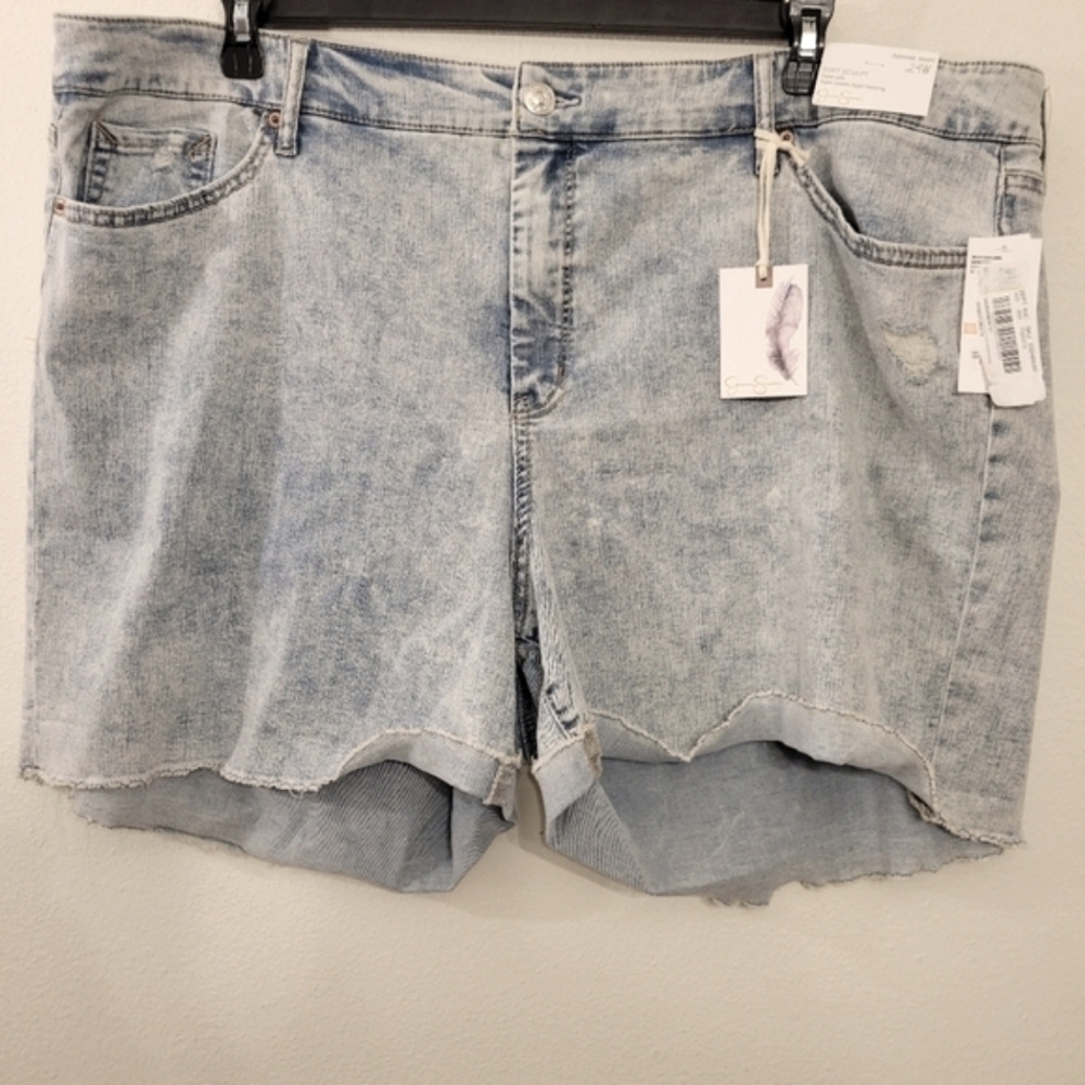 Jessica Simpson Soft Sculpt Stretchy New Day Forever Short Ongoing Blue NWT